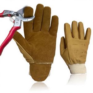 <span class=keywords><strong>Gants</strong></span> en cuir français anti-coupure, imperméables et antidérapants pour la protection des paumes, résistants aux perforations et aux déchirures, pour le jardinage et la manipulation des épines. - Product Image 1