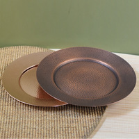 Plateau en cuivre pur martelé de 26 cm/28 cm