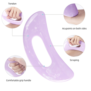 Tabla de Masaje Gua Sha de Resina con Forma de Luna, Herramienta Anticelulitis, Removedor de Callosidades para Pies, Herramienta de Terapia para Moldear el Cuerpo - Product Image 2