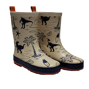 Trẻ Em Dino In Trẻ Em Kẹo Cao Su Màu Be Mưa Khởi Động Bán Buôn Không Trượt Đám Mây Khởi Động Không Thấm Nước Cho Bé Trai - Product Image 2