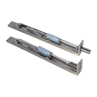 Perno de seguridad de acero inoxidable con acción de palanca oculta y base en L para puerta francesa, disponible en 6, 8, 10, 12, 16, 18, 24, 30, 36, 40, 48 pulgadas