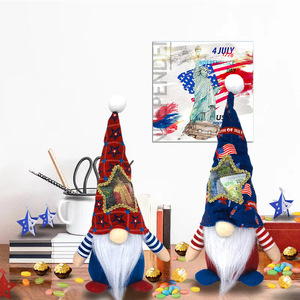 Sac à bonbons gnome patriotique sans visage pour le 4 juillet, décoration de table pour la fête de l'Indépendance américaine, ornement cadeau - Product Image 5