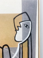 JZ abstrait visage décor à la maison Texture œuvre 3D main toile mur Art peint à la main Original personnalisé personnes Portrait peinture à l'huile