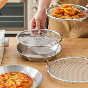 Disque multifonctionnel en acier inoxydable Snacks frits Plaque de filtre à huile de refroidissement Grille de vidange Panier à légumes Plateau d'égouttage - Product Image 4