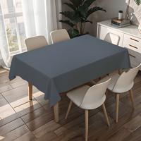 Nappe carrée noire anti-rayures RNPT, nappe en PVC imperméable, couvre-table pour dîner en famille, anniversaire
