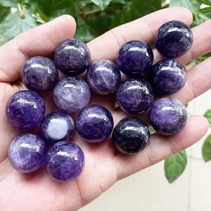 20-30Mm Purple Amethyst Crystal Sphere Gemstone Ball Đánh Bóng Chữa Bệnh Để Trang Trí