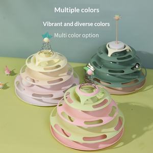 Juguete para Gatos con Plato Giratorio Elástico con Resorte, Varita de Entretenimiento, Bola Resistente a Mordeduras, Material PP, para Mascotas - Product Image 2