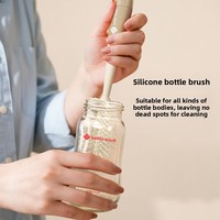 Brosse à biberon en silicone trois-en-un, brosse à tétine multifonctionnelle détachable, outil de nettoyage pour biberon et tasse, modèle 660