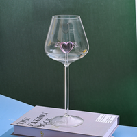 Verres à vin transparents en cristal à long pied, faits à la main, style américain, en borosilicate de haute qualité, capacité 500 ml, résistants à la glace