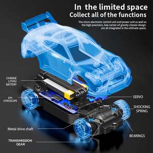 Auto <span class=keywords><strong>RC</strong></span> Professionali 4WD in Lega da 20KM/H, Modelli 911 e GTR in Scala <span class=keywords><strong>1</strong></span>:43 con Giroscopio, Controllo Proporzionale Completo 2.4Ghz, Giocattoli e Regali per Hobby - Product Image 3