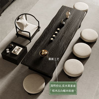 Table basse en bois massif personnalisable style Wabi-Sabi pour salon de thé, idéale pour maison d'hôtes et assise au sol japonaise