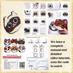 <span class=keywords><strong>Pas</strong></span> <span class=keywords><strong>Cher</strong></span> Vente en Gros Broderie Design Comely Handmade <span class=keywords><strong>Punch</strong></span> <span class=keywords><strong>Needle</strong></span> Tufted Mug Rug Coasters <span class=keywords><strong>Kit</strong></span> pour Living Decor - Product Image 6