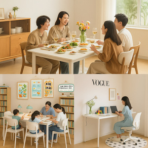 Bàn ăn kiểu kem và ghế SE - Product Image 3