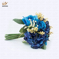 Bunga Hydrangea Mawar Sutra Cantik Sentuhan Asli Bunga Buatan Dekorasi Rumah untuk Pernikahan, Hari Ibu, Hari Valentine, Natal