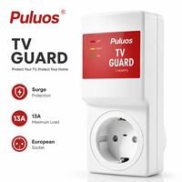 Puluos 220V Protecteur de Prise TV 13A Anti-Surtension pour Télévision, Lecteur DVD et Système Audio