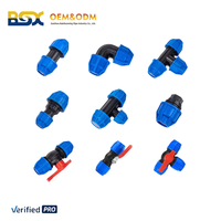 Raccords d'irrigation haute pression en polypropylène bleu PN6 et PN10 et connecteurs rapides pour tuyaux HDPE – Vente en gros usine