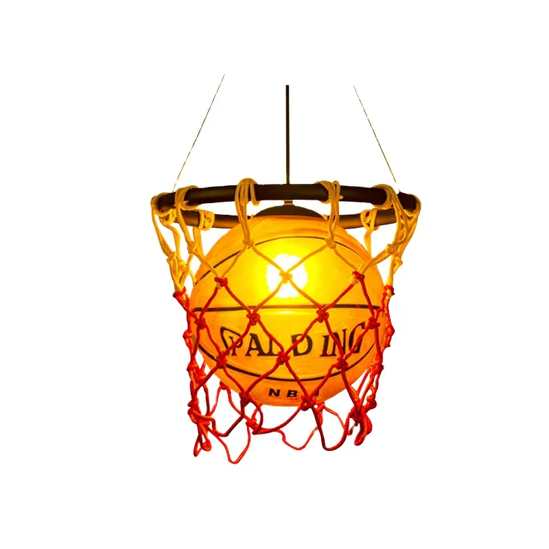 American basketball chandelier creative personality children's room bedroom chandelier bar decoration led ball lamp