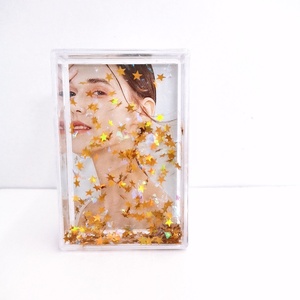 Clear <strong>Plastic</strong> Stand <strong>Picture</strong> <strong>Frame</strong> 2.1*3.4 Glitter Water <strong>Frame</strong> Box for Photo - Product Image 2
