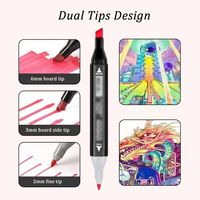 Lot de 80 marqueurs double pointe à alcool et huile, pour dessin, animation et peinture, idéal pour étudiants et professionnels