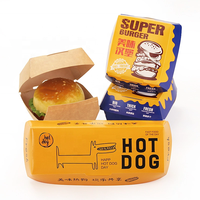 Boîtes à hamburgers écologiques personnalisées imprimées, résistantes à la graisse et aseptiques pour l'emballage de la restauration rapide, des sushis et des chewing-gums, avec logo et taille personnalisée