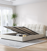 Cadre de lit en bois moderne, meubles intelligents, lits king-size, plateforme en tissu, vente en gros, pas cher, luxe, cuir luxueux, pin