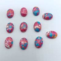 Turquoise 10x14mm 13x18mm 15x20mm Rose Rouge huître Pierre Howlite Cabochon Ovale Dos Plat Perles En Vrac pour La Main