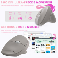 Nouveau Design de mode Souris sans fil ergonomique verticale Souris optique BT 2.4G à double connexion rechargeable à grande main
