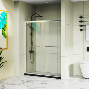 מארז מקלחת גלגלים פליז גדול עם בר מגבת נירוסטה והחלקה חלקה - Product Image 1