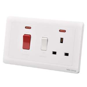 Interrupteur mural, unité de commande d'appareils de cuisine, interrupteur et prise murale bipolaire 13A - Product Image 5