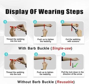 สายรัดข้อมือถักด้ายสีเงินพร้อมบัตรพลาสติกและโลโก้แบบกำหนดเอง - Product Image 3