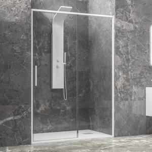 Kamalu KLA4000B porta della doccia con cornice bianca 110 cm scorrevole 6mm vetro temperato altezza 200h per bagno o Hotel - Product Image 1