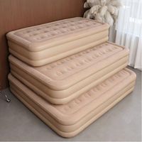 Matelas Gonflable Automatique pour Sol, Lit d'Appoint Pliant Simple/Double pour Camping en Extérieur et Usage Domestique, avec Pompe à Air Intégrée et Revêtement Floqué