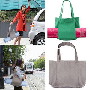 Yoga Bag Canvas Yoga Mat Storage Bag Portable Shoulder Handbag For Fitness Gym Workout Travel Gray Green Khaki - Product Image 1