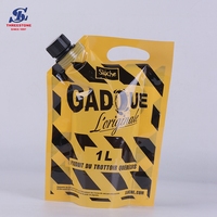 Sac de bec en plastique liquide d'emballage de jus de fruit de casse-croûte d'impression claire