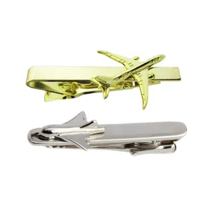 도매 품질 3D 금속 커프스 단추 커프스 링크 및 넥타이 클립 세트 넥타이 바 핀 사용자 정의 비행기 항공기 비행기 타이 클립