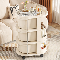 Chariot de rangement en plastique à 2, 3, 4 ou 5 niveaux avec roulettes pour snacks, boissons, jouets, livres, pour salon et cuisine