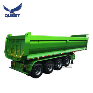รถพ่วงดั๊มพ์แบบกึ่งพ่วง 4 เพลา รูปตัวยู ขนาด 45 ลูกบาศก์เมตร สำหรับขนส่งถ่านหินหรือหินกรวด <span class=keywords><strong>QUEST</strong></span> พร้อมระบบไฮดรอลิกด้านหลัง - Product Image 3