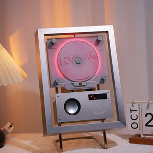 Factory Decorative Photo <b>Frame</b> BT <b>CD</b> Player with Light Transparent <b>CD</b> Window HiFi Speaker USB FM Player for Home Bedroom - Product Image 6