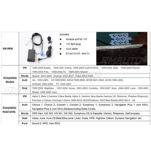 Adaptador USB Bluetooth para Auto, Cable de Audio Auxiliar Manos Libres para Audi A3 8L 8P A4 B5-B7 A6 4B A8 4D - Product Image 6