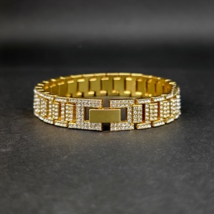 สร้อยคอโลหะผสมแบบยุโรป-อเมริกัน หนา 14 มม. ประดับเพชร ดีไซน์สำหรับทั้งชายและหญิง สไตล์ฮิปฮอป คิวบันลิงค์ คุณภาพสูง ขายส่ง - Product Image 3