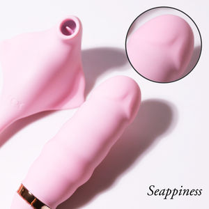 Mainan Masturbasi Wanita dengan Sembilan Frekuensi Hisap dan Jilatan Lidah, Bahan Silikon, Tongkat Teleskopik Cerdas untuk Wanita - Product Image 3