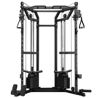 Equipo de Entrenamiento de Fuerza para Cuerpo Completo: Máquina de Gimnasio en Casa con Cable Cruzado, Barra de Dominadas y Soporte para Sentadillas con Pila de Pesas