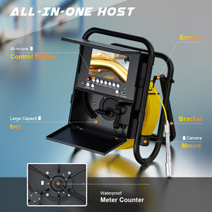 50M macchina fotografica di controllo del tubo di fogna WithKeyboard + Meter contatore DVR 16GB scheda Video 23mm endoscopio fotocamera 7 "obiettivo del tubo dello schermo - Product Image 4