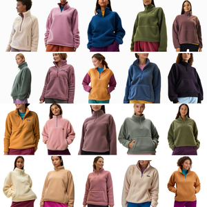 Groothandel Polar Fleece Pullover Hoodies Sweatshirts Mannen Lange Mouwen 1/4 Polokraag Jacks Met Ritssluiting - Product Image 5