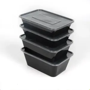กล่องเบนโตะสำหรับใส่อาหารกล่องอาหารกลางวัน PP ใสขนาด750มล. แบบใช้แล้วทิ้งกล่องใส่อาหารเข้าไมโครเวฟได้