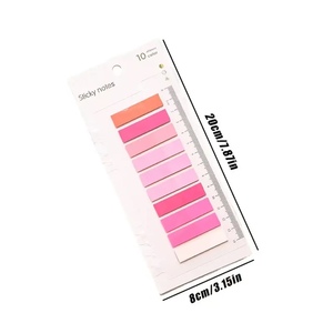 Pestañas de índice degradado personalizadas, <span class=keywords><strong>notas</strong></span> adhesivas, banderas de <span class=keywords><strong>notas</strong></span> postales autoadhesivas, marcador de escritura, regla, marcadores de página hechos de papel - Product Image 2