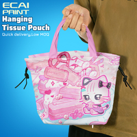 Sac à mouchoirs de voyage facile à transporter, pochette à cordon, pochette à mouchoirs suspendue, sac à mouchoirs multi-usages personnalisé avec motif d'anime