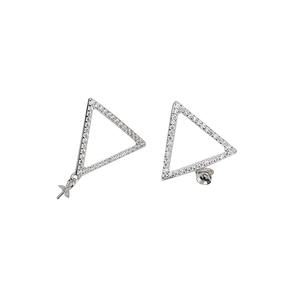 Boucles d'oreilles étoile en argent S925 version coréenne, accessoires en perles de 7,5 à 8,5 mm, porte-bijoux vide pour bricolage 1038 - Product Image 5