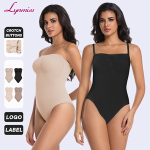 Của phụ nữ strapless liền mạch bodysuit Tummy kiểm soát Shapewear shortie Body Shaper với có thể tháo rời dây đai - Product Image 1