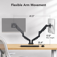 Bras de moniteur double assisté par ressort rentable 17 "-32" support de support de moniteur double à montage VESA pour ordinateur